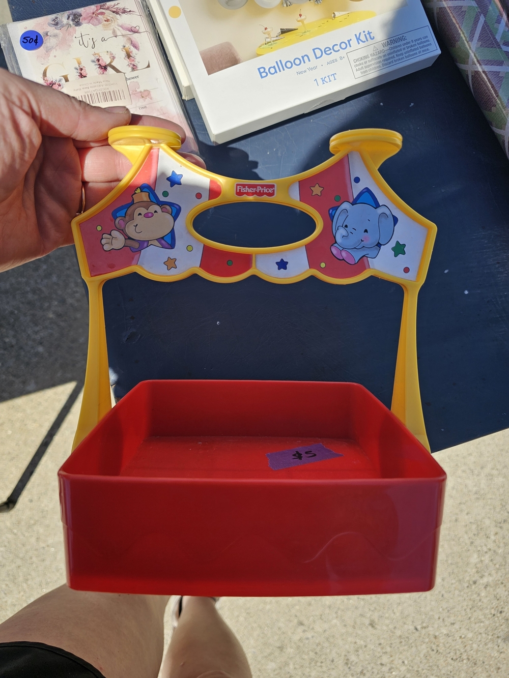 Fisher-Price Little People Red and Yellow Carry Caddy w/ Circus Animal Graphics